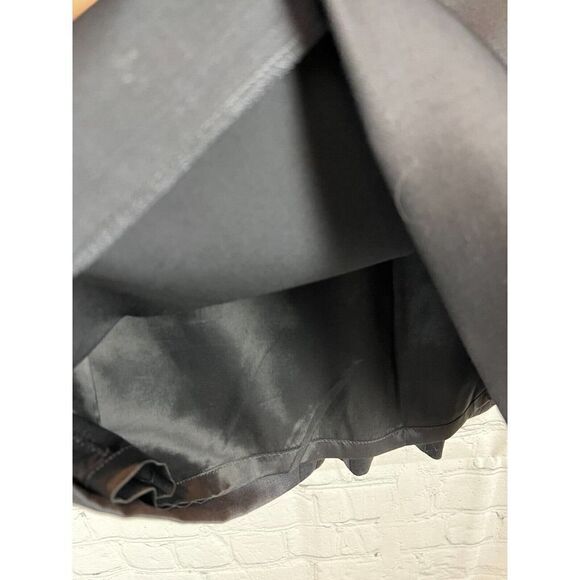 ESCADA black wool elastane satin trim pencil straight classic skirt size 42 (12) - Picture 3 of 8